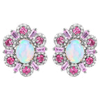 Natural Mixed Gemstones Earrings 3.78 Carats Sterling Silver