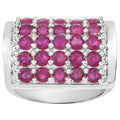 Ruby Ring 3.24 Carats Sterling Silver