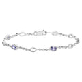 Tanzanite Bracelet With White Topaz 1.28 Carats Sterling Silver