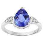 Tanzanite Ring With Diamonds 2.5 Carats 14K White Gold