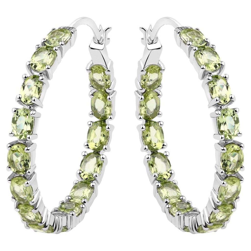 Peridot Earrings 5.08 Carats Sterling Silver