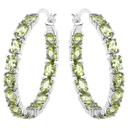 Peridot Earrings 5.08 Carats Sterling Silver