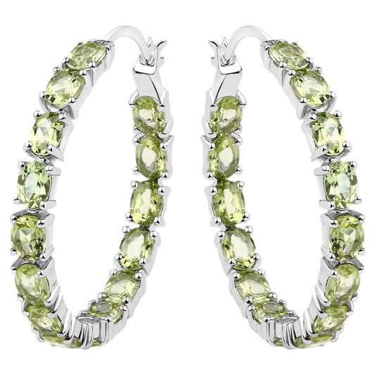 Peridot Earrings 5.08 Carats Sterling Silver
