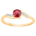 Ruby Ring With Diamonds 0.58 Carats 14K Yellow Gold