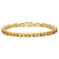 Natural Orange Sapphire Bracelet With Diamonds 12.3 Carats 14K Yellow Gold