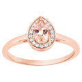 Morganite Ring With Diamonds 0.38 Carats 14K Rose Gold