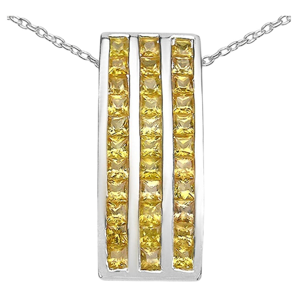 Yellow Sapphire Pendant 2.14 Carats Sterling Silver