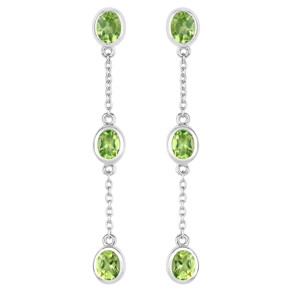 Peridot Earrings 2.08 Carats Sterling Silver