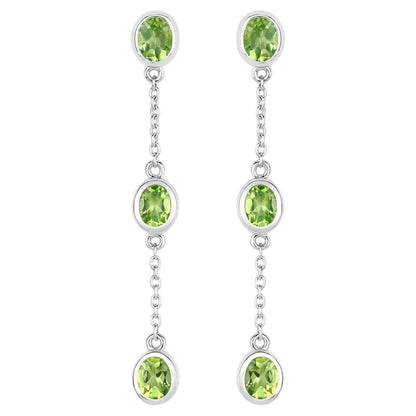 Peridot Earrings 2.08 Carats Sterling Silver