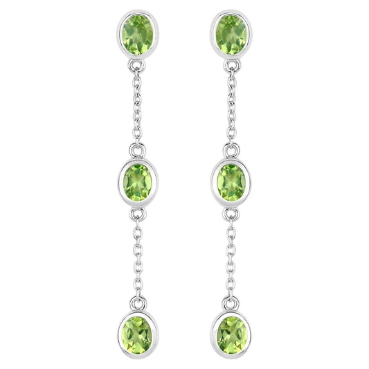 Peridot Earrings 2.08 Carats Sterling Silver