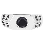 Black Diamond Ring 1.5 Carats Sterling Silver