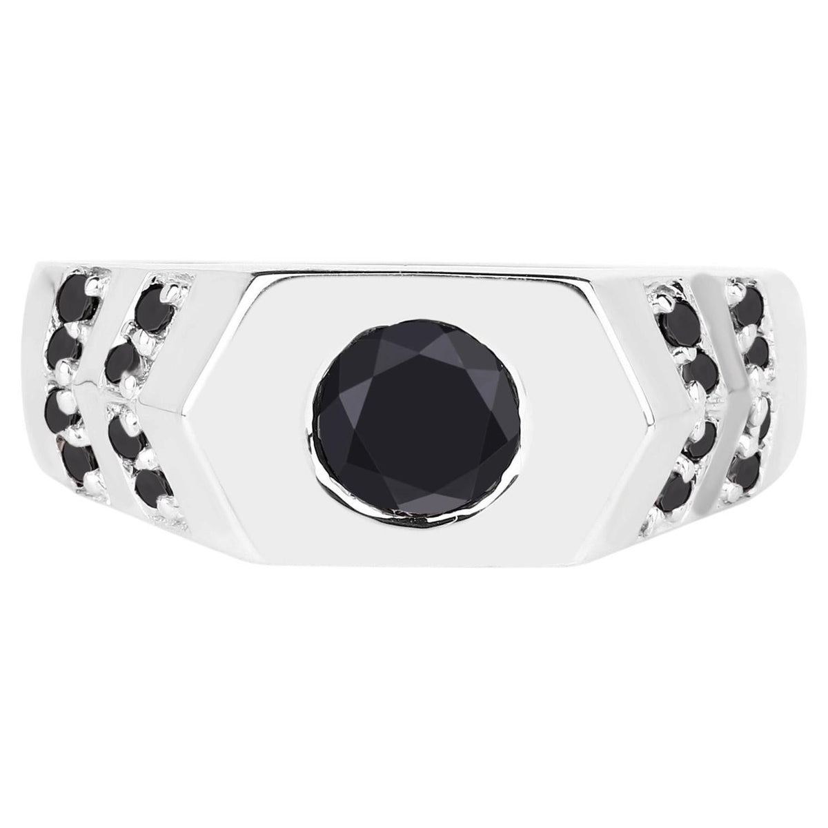 Black Diamond Ring 1.5 Carats Sterling Silver