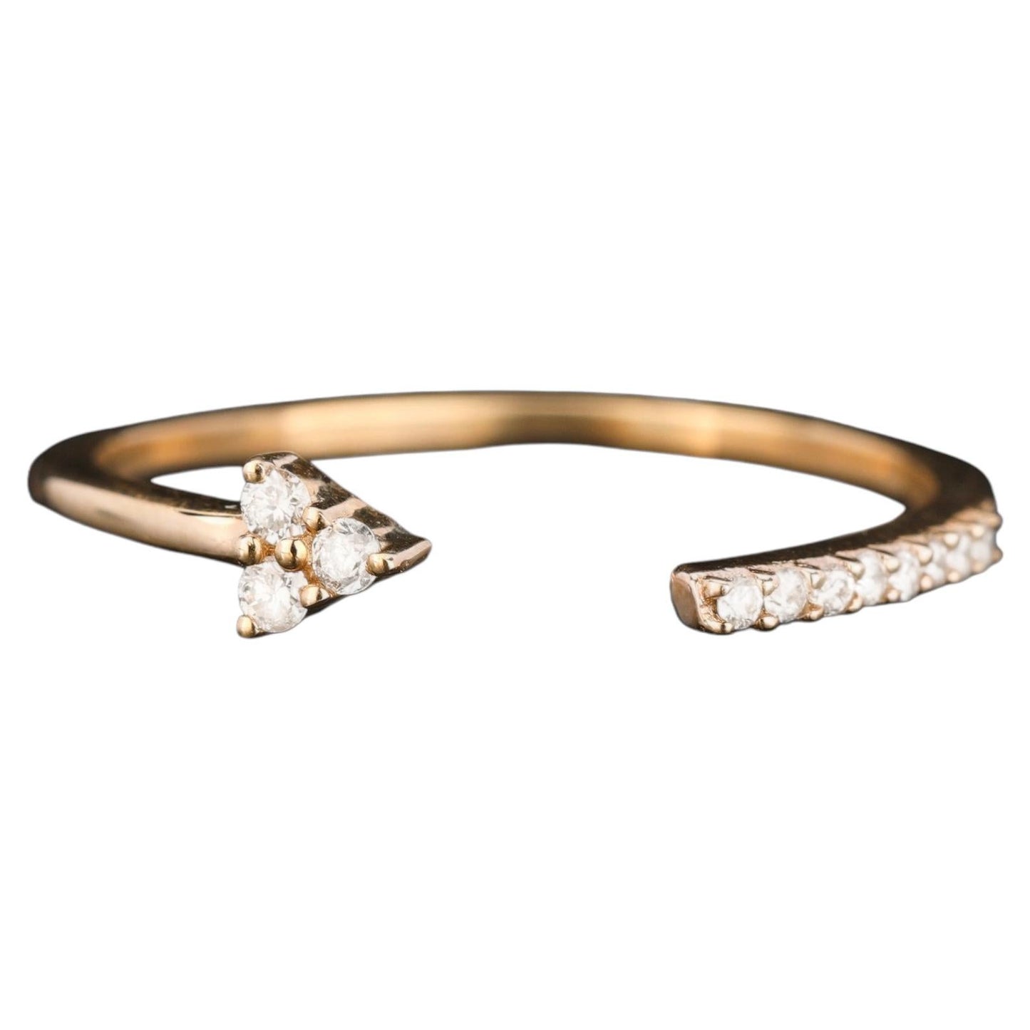Diamond Arrow Ring 0.07 Carats 9K Yellow Gold