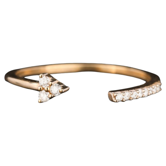 Diamond Arrow Ring 0.07 Carats 9K Yellow Gold