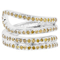 Yellow Diamond Ring 0.82 Carats Sterling Silver