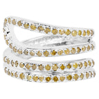 Yellow Diamond Ring 0.82 Carats Sterling Silver