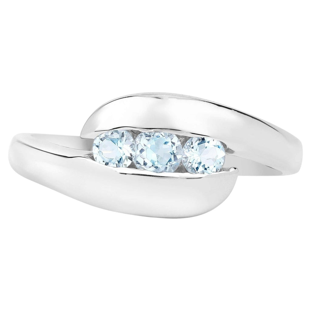 Blue Topaz Ring 0.7 Carats Sterling Silver