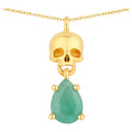 Emerald Skull Pendant 0.6 Carats Gold Plated Silver