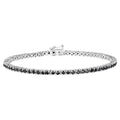 Black Diamond Tennis Bracelet 2.18 Carats Sterling Silver