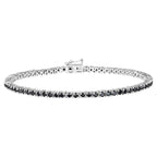 Black Diamond Tennis Bracelet 2.18 Carats Sterling Silver