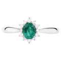 Zambian Emerald Ring With Diamonds 0.36 Carats 14K White Gold