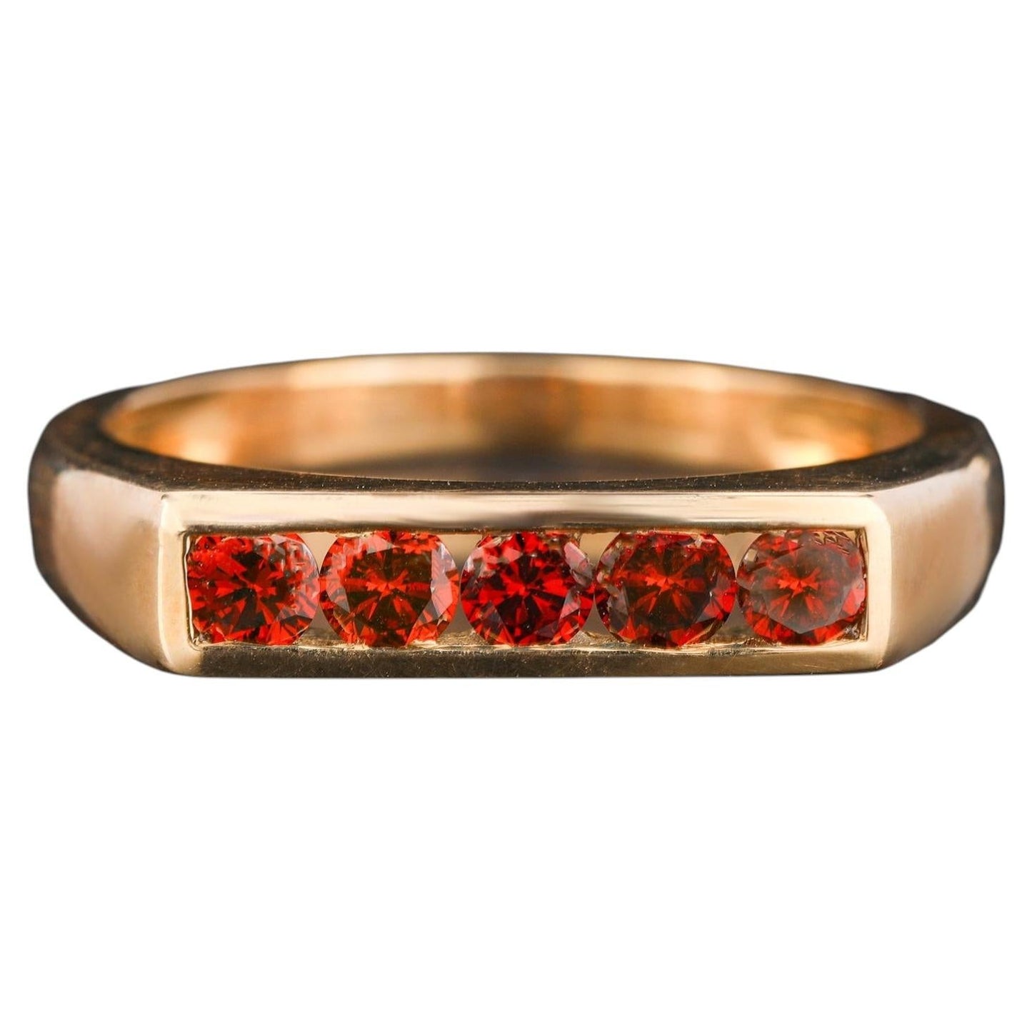 Red Diamond Ring 0.35 Carats 9K Yellow Gold