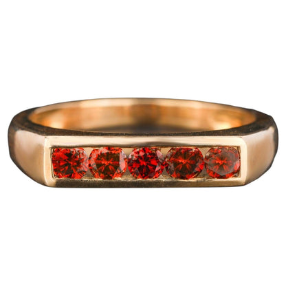 Red Diamond Ring 0.35 Carats 9K Yellow Gold