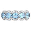 Aquamarine Ring With Diamonds 1.56 Carats 14K White Gold
