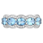 Aquamarine Ring With Diamonds 1.56 Carats 14K White Gold