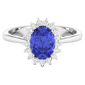 Tanzanite Ring With Diamonds 1.88 Carats 14K White Gold