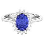 Tanzanite Ring With Diamonds 1.88 Carats 14K White Gold