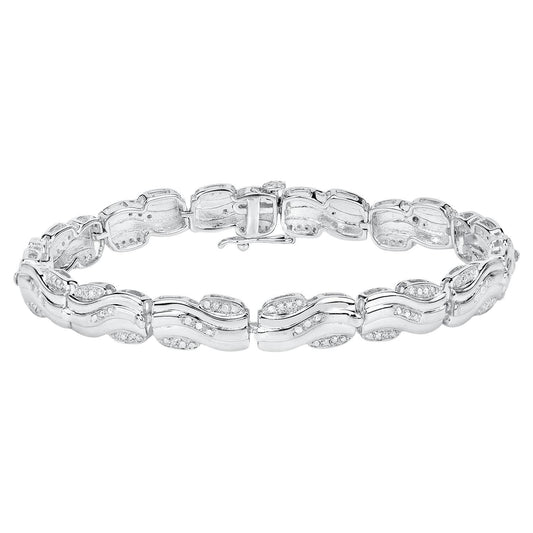 White Diamond Tennis Bracelet 0.80 Carats 14K White Gold Plated Silver