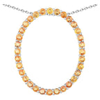 Orange Sapphire Pendant 2.86 Carats Sterling Silver