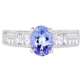 Tanzanite Ring With White Topaz 2.1 Carats Sterling Silver