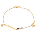 Blue Sapphire Bracelet 0.22 Carats Gold Plated Silver