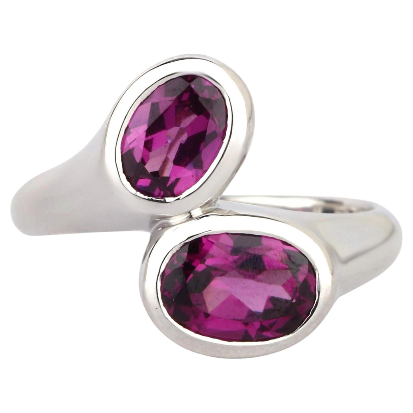 Purple Garnet Ring 2 Carats Sterling Silver