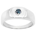 Blue Diamond Ring 0.18 Carats Sterling Silver