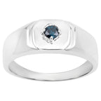 Blue Diamond Ring 0.18 Carats Sterling Silver