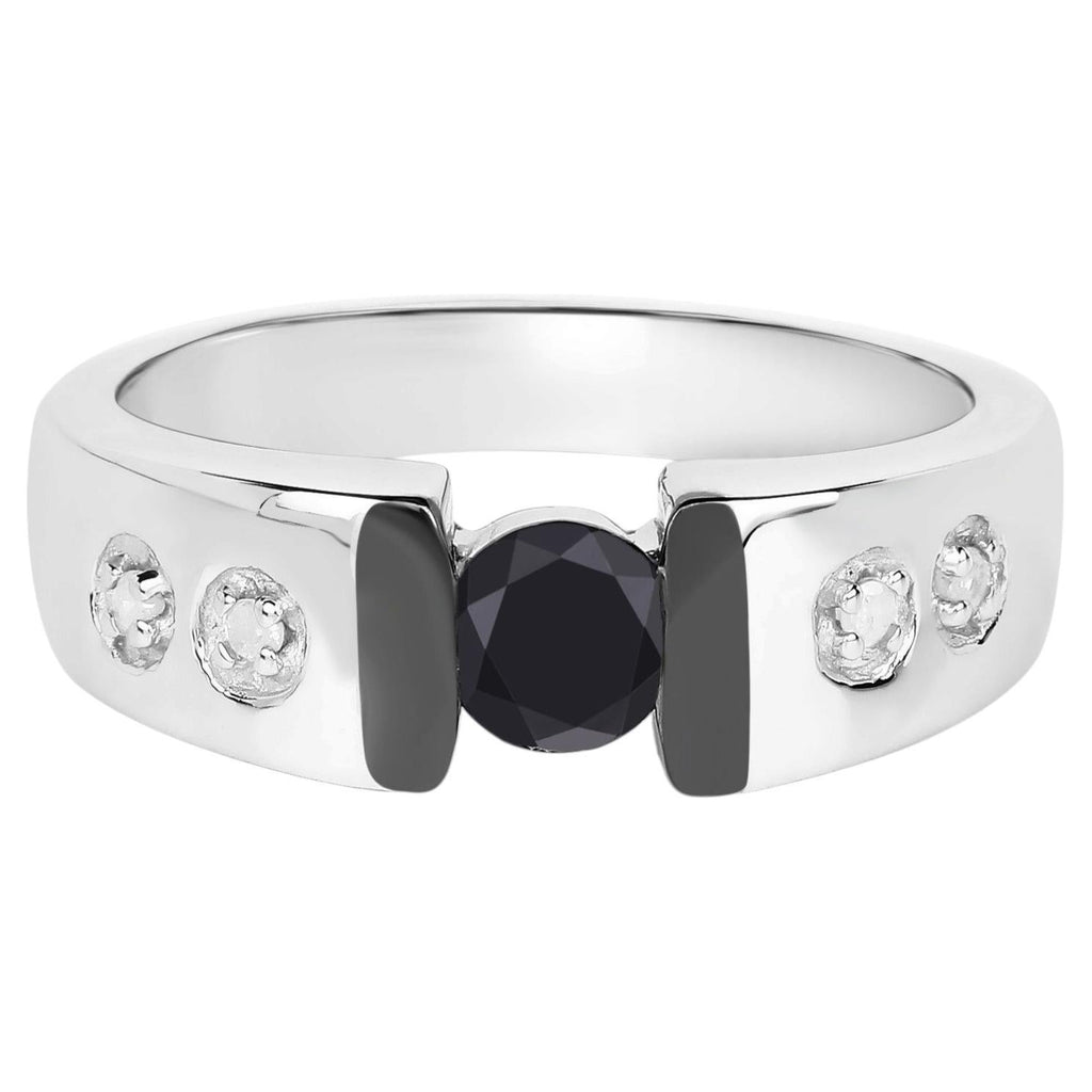 Multicolor Diamond Ring 0.52 Carats Sterling Silver