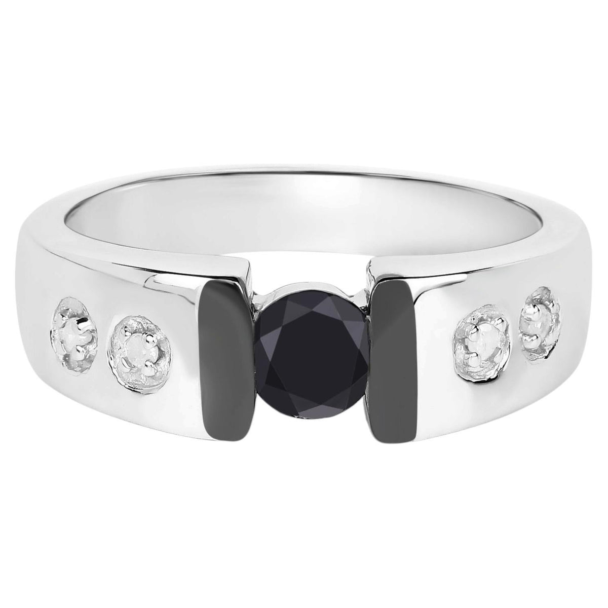 Multicolor Diamond Ring 0.52 Carats Sterling Silver
