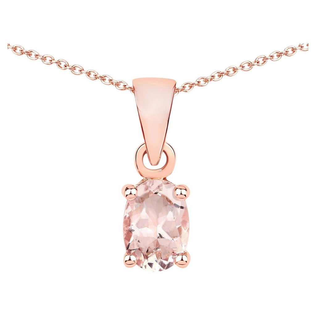 Morganite Pendant 0.68 Carats Gold Plated Silver