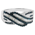 Multicolor Diamond Ring 0.82 Carats Sterling Silver