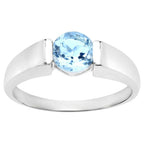 Blue Topaz Ring 1.04 Carats Sterling Silver