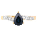 Blue Sapphire Ring With Diamonds 0.83 Carats 14K Yellow Gold