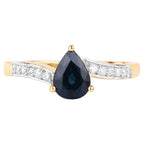 Blue Sapphire Ring With Diamonds 0.83 Carats 14K Yellow Gold