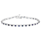 Blue Sapphire Tennis Bracelet 2.2 Carats Sterling Silver