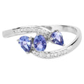 Tanzanite Ring With Diamonds 0.46 Carats 14K White Gold
