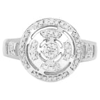 Diamond Ring 0.2 Carats Sterling Silver