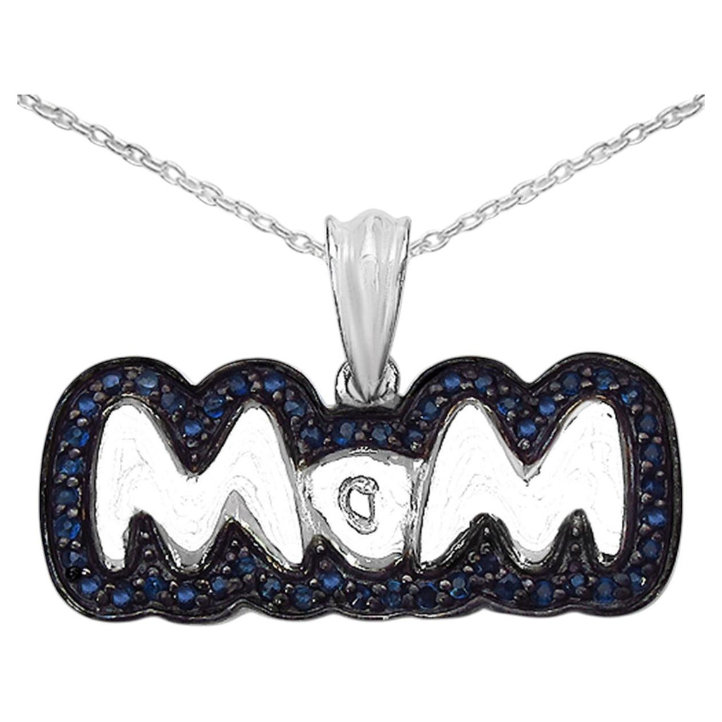 Blue Sapphire Pendant 1 Carats Sterling Silver