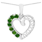 Chrome Diopside Heart Pendant 0.82 Carats Sterling Silver